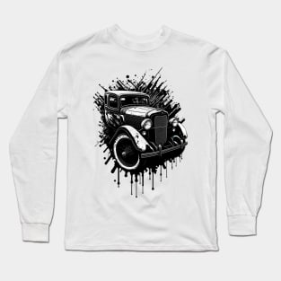 Splash Art. 20s vintage car B&W image Long Sleeve T-Shirt